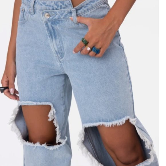 Adika: Sim Wrap-Waist Ripped Jeans | BOYFRIEND (Size Large) - Picture 2 of 4